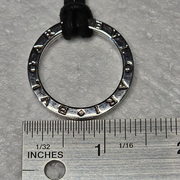 Bvlgari Keyring Charm Black Leather Cord Necklace - Picture 5 of 5